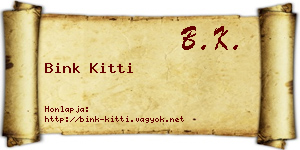 Bink Kitti névjegykártya
