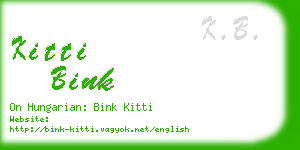kitti bink business card